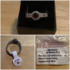 Bomb Party The Serenity Ring with Lab Created Dark Amethyst